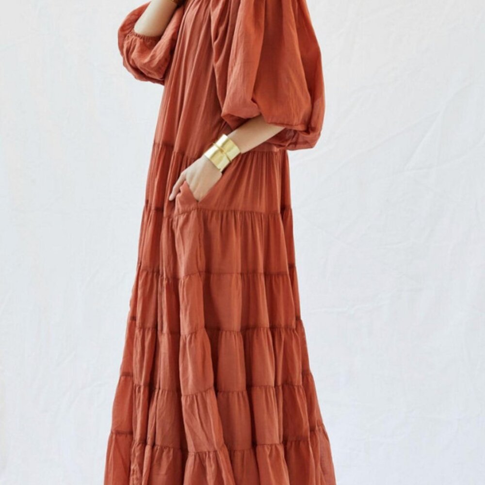Erika Peña Tiered Off-The-Shoulder Maxi Dress - Picture 3 of 6